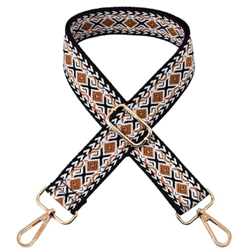 Replacement Purse Strap Shoulder Strap Adjustable Crossbody Strap for Women Crossbody Wide Shoulder Bag - color: Gold Hardware+rhombic Gold