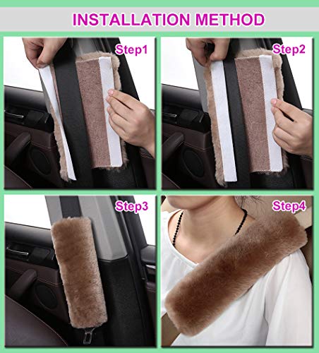 Soft Faux Car Seat Belt Cover Pad,Car Safety Seat Belt Strap Shoulder Pad for Adults and Children,Suitable for Car Seat Belt,Backpack,Shoulder Bag,Set of 2 (Gray) - color: Gray