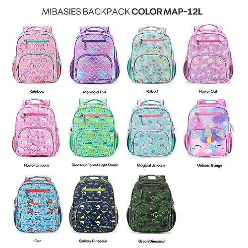 mibasies Girls Backpack 5-8: Lightweight Kids Backpacks for Girls - Girl Bookbag for Elementary School - Mermaid Tail Purple - color: Mermaid Tail, style: Kids-15"h