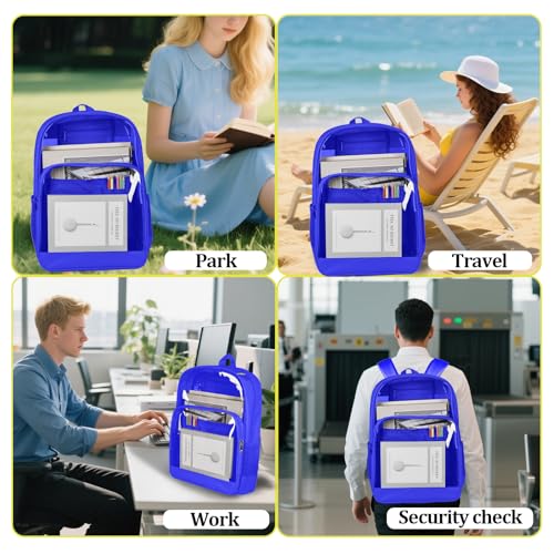 Clear Backpack for School Heavy Duty Clear Bookbag - color: Blue, size: Large