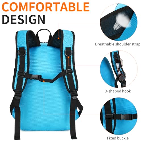 Small Hiking Backpack 35L Travel Lightweight Hiking Packable Daypack Water-Resistant Foldable Backpacks for Women Men Camping (Blue) - color: Blue, size: 35L