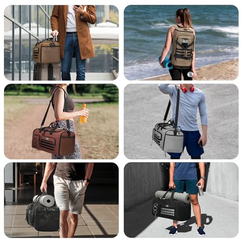 BOSSTIN Gym Bag for Men & Women, 45L-50L Expandable Sports Duffle Bag - color: Green Camouflage