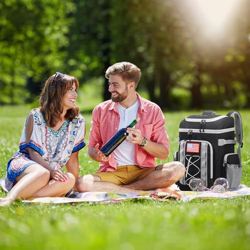Maelstrom 35/50 Can Insulated Backpack Cooler, Leakproof Soft Lunch Ice Bag - color: Black, size: 35 Can