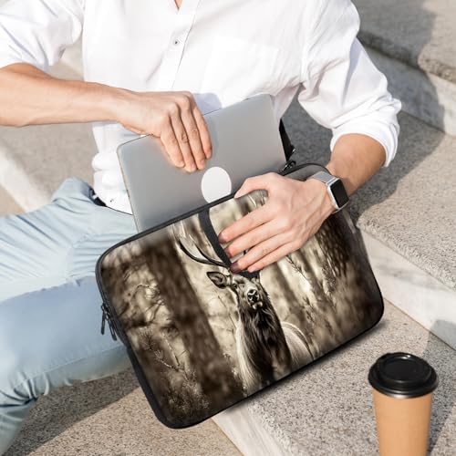 14 15 15.4 15.6 inch Laptop Handle Bag Computer Bag, Pouch Holder Notebook Sleeve Cover Soft Case Compatible for Dell,Lenovo,Toshiba HP, Asus Notebook-Bull Elk - color: Bull Elk