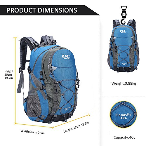Diamond Candy Waterproof Hiking Backpack for Men and Women, Lightweight Day Pack for Travel Camping | Waterproof - color: Blue