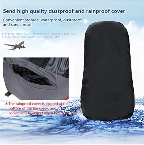 Bseash 60L Waterproof Hiking Camping Backpack with Rain Cover, Large Outdoor Sport Travel Daypack Rucksack for Climbing - color: Gold
