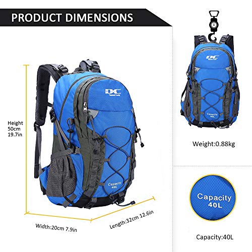 Diamond Candy Waterproof Hiking Backpack for Men and Women, Lightweight Day Pack for Travel Camping | Waterproof - color: Darkblue
