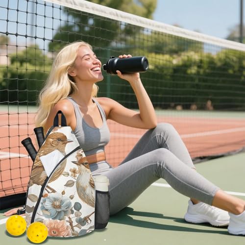 Pickleball Bag for Women Men Adjustable Crossbody Sling Backpack Hold Pickleball Paddle Water Bottle - color: Multicolor 15