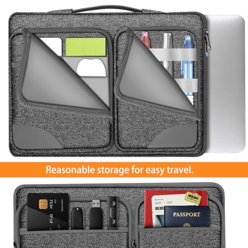 ZINZ 360 Protective Laptop Case 15" 15.6" 16" Sleeve, Water-Resistant Handbag with Straps Compatible with 16" MacBook Neo, MacBook Pro Air 16"/15", XPS 16" and Most 15" 15.6" 16" Notebooks,G01Y02 - color: G01y02, size: 15"-16"