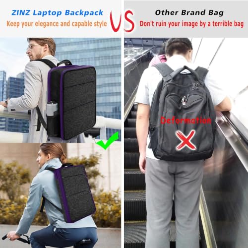 ZINZ Slim & Expandable Laptop Backpack Water Resistant Backpack Travel Backpack Compatible with MacBook Air/Pro/Neo 13-14 inch, XPS 13/14, Surface 13.5" and Most 13-14 Notebooks,B01PU01 - color: B01pu01, size: 13"-14"