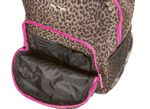 Rockland Double Handle Rolling Backpack, Pink Leopard, 17" - color: PINKLEOPARD, size: One Size