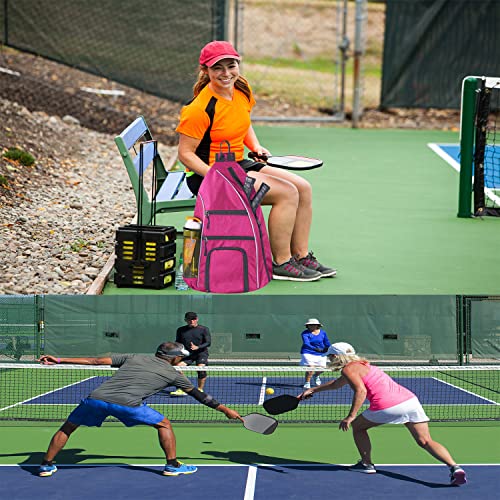 Pickleball Bag - Pickleball Bags for Women Men - Pickleball Backpack - Travel Pickleball Paddle Case, Pickle Ball Bag for Pickleball Paddle Tennis Racket, Protable Pickleball Sling Bag - color: Rose