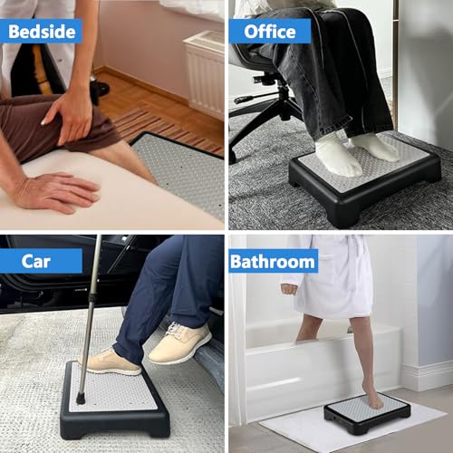 Mobility Step Stool, 3.3 Inch Height Portable One Step Stool for Adults, 400 Lbs Capacity Indoor Outdoor Anti-Slip Safety Step Platform, Black & Grey - size: 3.3 In Height