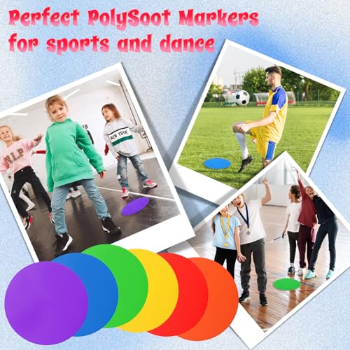 18-Piece Spot Markers for Sports, 9-Inch Rubber Circles for Gym & Training, Non-Slip Poly Spot Markers for Soccer, Basketball, Agility Drills & Classroom Activities