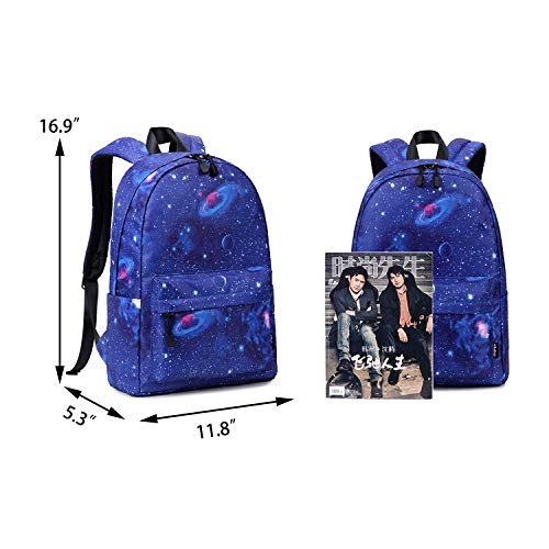abshoo Lightweight Water Resistant Rainbow Backpacks For Teen Girls Boys School Bookbags (Galaxy E) - color: Galaxy E