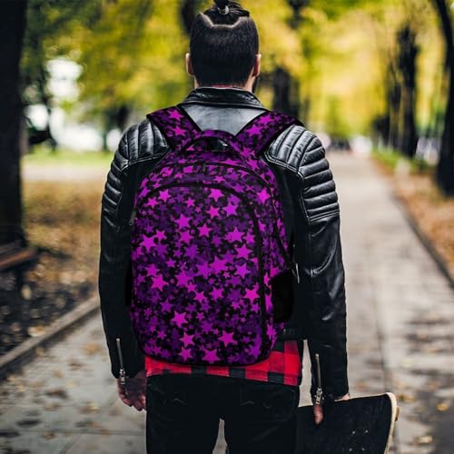 Backpack Purple Star, Lightweight Water Resistant Casual Daypack for Travel Commute and Hiking - color: Pattern (265)