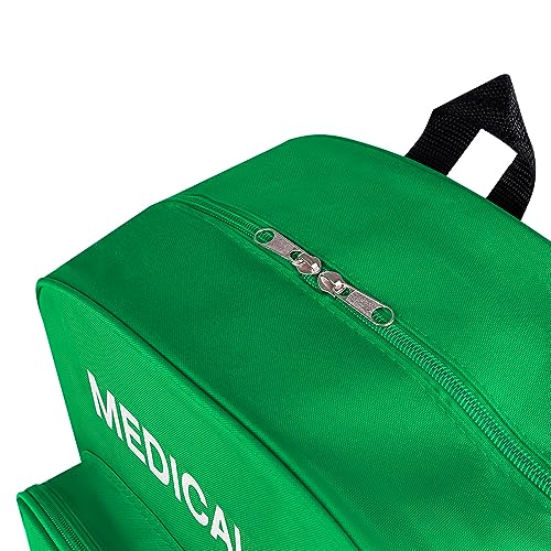 Red First Aid Bags Empty First Aid Backpack Empty Medical Storage Bag for First Aid Kits Pack Emergency Hiking Backpacking Camping Cycling Riding Climbing Travel Car (Green) - color: Green