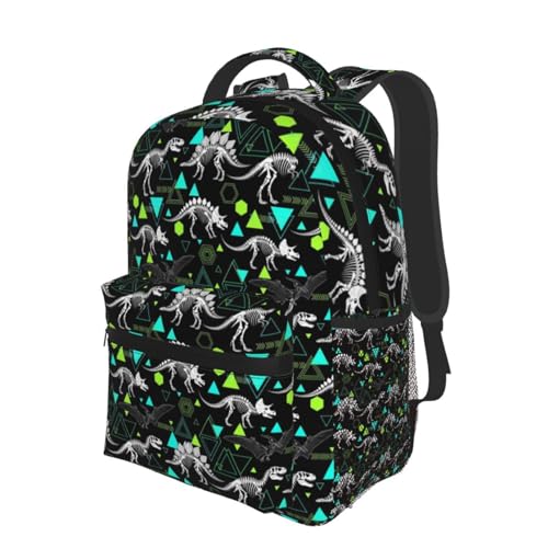 Lightweight Laptop Backpack Dinosaur Bones, Water Resistant Work Daypack with Inner Pocket for Office Commute and Travel - color: Pattern (748)