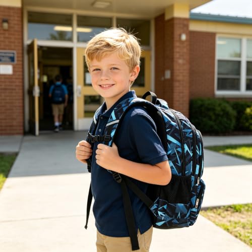 abshoo Lightweight Kids Backpack For School Boys Bookbag Kindergarten Elementary School Bags (Geometry Black-B) - color: Geometry Black-b