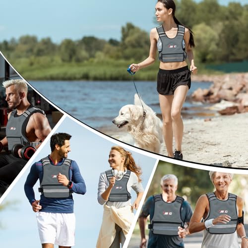 TB3C Adjustable Weighted Vest Woman, 4-10/11-20/20-30 LB Weight Vest for Women, Plus Size Womens Weighted Vest - color: Grey, size: 04-10LB