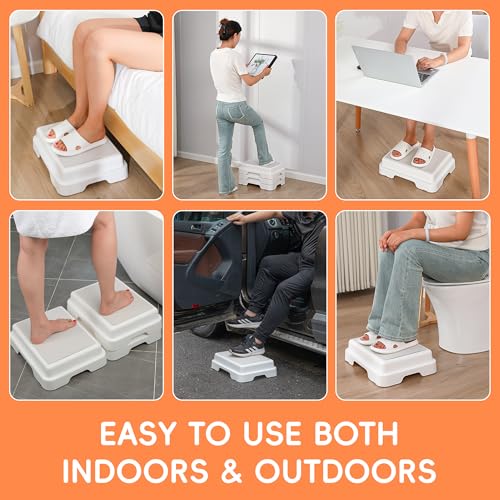 Shower Bath Step Stackable Bathtub Non Slip Safety Step Stool, Indoor/Outdoor Handicap Wideing Hands Free Platform Medical Portable Stack-Able, for High Beds, Kitchens,Bathroom.