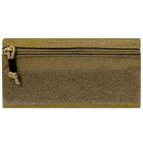 Small Tactical Admin Zipper Pouch with Hook and Loop - color: 2 PACK-TAN