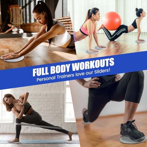 Soulchen 30 Pcs Core Sliders and Resistance Bands Exercise Glider Discs Gifts 40 Lbs Resistance Loop Exercise Bands for Group Training Classes Fitness Slider Workout