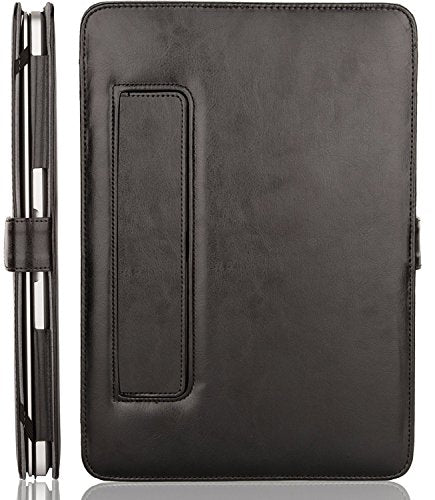 MOSISO Compatible with MacBook Pro 15 inch Retina (A1398, Version 2015/2014/2013/end 2012), PU Leather Portfolio Protective Stand Cover Sleeve, Black - color: Black