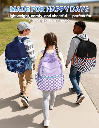 VASCHY School Backpack, Lightweight Classic Cute Aesthetic Bookbag Daypack for Teen Boys Girls Traveling/Gym/Middle School Navy Camo - color: Navy Camo-l, size: Large-17in