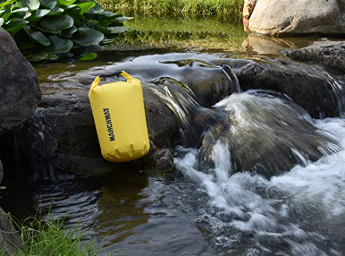 MARCHWAY Floating Waterproof Dry Bag Backpack 5L/10L/20L/30L/40L, Roll Top Sack Keeps Gear Dry for Kayaking, Rafting, Boating, Swimming, Camping, Hiking, Beach, Fishing - color: Lemon Yellow, size: 5L