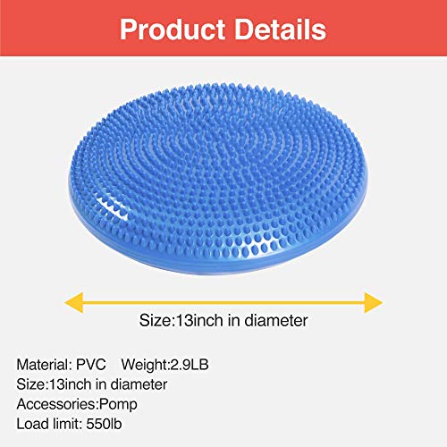 Primasole Balance disc 1 PC Comes with an air Pump Exercise Disk for Stability Workout