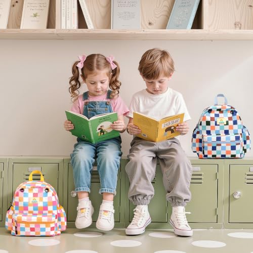 STEAMEDBUN Toddler Backpack Boys Girls 2-4, Preschool Daycare Backpack -12inch - color: Lively Checkerboard, size: Mini-12"H(not fit folder)