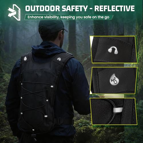 RAINSMORE Hydration Vest with Water Bladder Adjustable Strap Chest Pack
