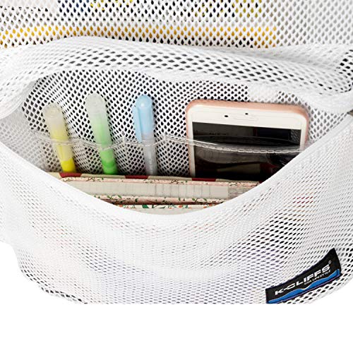 K-Cliffs Heavy Duty Mesh Backpack Quality Classic Student Net Bookbag Durable See Through Simple Netting Daypack Basic School Bag White - color: White