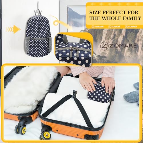 ZOMAKE Ultra Lightweight Hiking Backpack 20L, Packable Small Backpacks Water Resistant Daypack for Women Men(Blue, White Polka Dot) - color: Blue, White Polka Dot