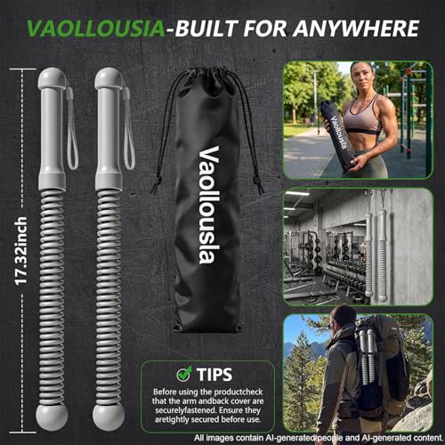 Weighted Ropeless Battle Ropes for Home Gym&Travel - 2 Pack Cordless Portable Battle Ropes, Exercise Rope Sticks for HIIT, Strength & Cardio, Fitness Enthusiasts and Athletes
