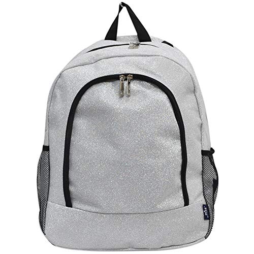 NGIL Canvas School Backpack (Glitter-Silver) - color: Glitter-silver