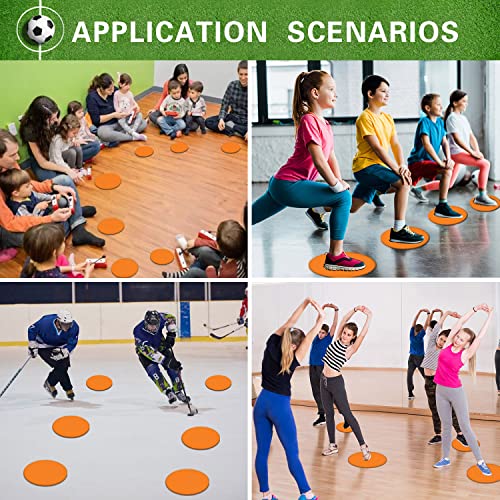 Poly Spot Markers 4inch/9 inch Non-Slip Rubber Agility Markers Flat Field Cones Floor Dots for Football, Soccer, Basketball Training Markers, School Activities, Exercise Drills, Social Distancing - style: 9inch 12Pcs(Orange)