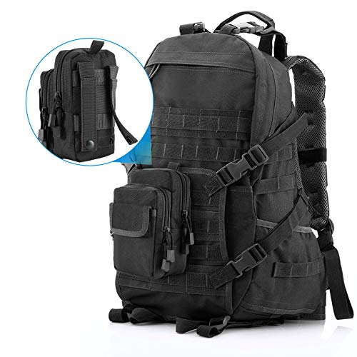 FRTKK 2 Pack Molle Pouches - Tactical Compact Water-Resistant EDC Pouch Bag Small Utility Pouch - color: 2 Pack-Black 2