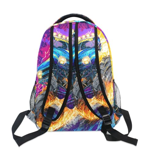 susiyo Monster Truck School Backpack Bookbag Lightweight College Back Pack Travel Camping Casual Daypack for Teens Girls Boys Women Men - color: Monster Truck