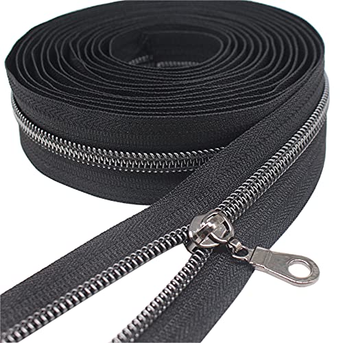 YaHoGa 50PCS #5 Black Nickel Pulls for Nylon Coil Zippers Gun Metal Zipper Sliders for Luggages Purses Bags Bulk(Black Nickel) - color: Black Nickel