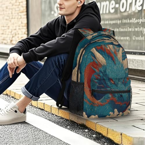 Kids Backpack for Girl Boy Travel Kids Back Pack fit Women Men Animal Dragon Art Lightweight Rucksack Waterproof Casual Daypack School Bookbag Carry On Bag for Work Hiking Camping Gym Travel - color: Animal Dragon Art