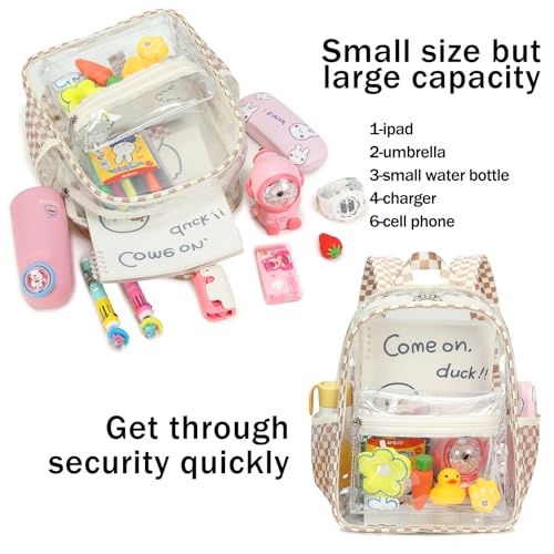 CAMTOP Clear Backpack for Stadium Events Approved Women Girls, Small Clear Bag for Concert, Work, Sporting Festival, Water Resistant Transparent Bag for School