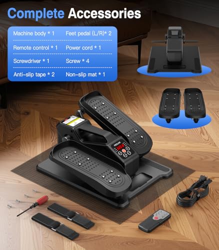 Under Desk Elliptical Machine, Portable Electric Elliptical Exercise Equipment with 12 Adjustable & 3 Automatic Speeds, Ellipse Leg Pedal Exerciser While Sitting for Seniors, Adults