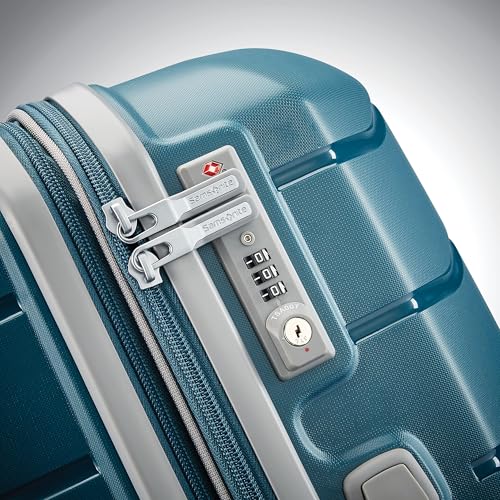 Samsonite Freeform 2-Piece Luggage Set - Carry-On & Large Checked Luggage with Dual Spinner Wheels - Durable Polypropylene Hardshell - TSA Lock, Airline-Approved - Expandable Hard Shell - Dark Teal - color: Dark Teal, size: 2-Piece Set (Carry-on/Large)