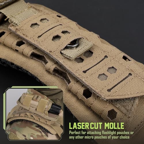 WYNEX Shoulder Strap Pad for Vest Carrier, 2 Pack Tactical Plate Shoulder Pads Strap Cushion Vest Accessories Shoulder Pads Soft Mesh Pads with Tactical Gear for Men - color: Khaki