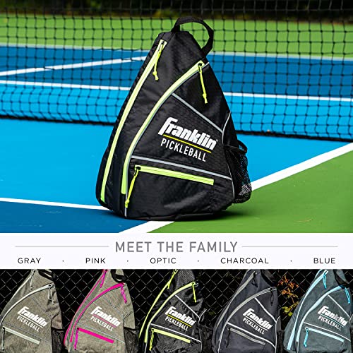 Franklin Sports Pickleball Bags - Sling Bag Backpack for Gear + Equipment - Men + Women - Holds Paddles, Balls + Accessories - color: Black/Green