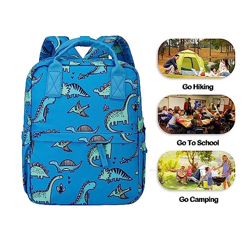 Cute Preschool Backpack Toddler School Book Bag for Girls Boys Kids Kindergarten Nursery Travel Bag with Chest Strap(13.5inch, Blue Dinosaur) - color: Blue Dinosaur, size: 13.5inch