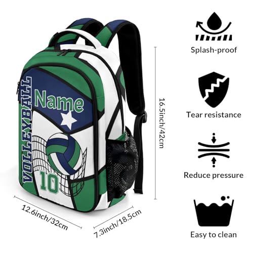 Volleyball Blue Green School Backpack Laptop Bag for Woman Man Gift - color: Muilti 16