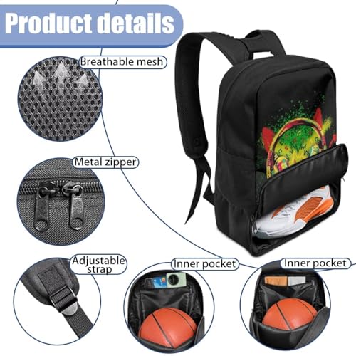 Basketball Backpack With Separate Ball Compartment And Shoes Fit Basketball Volleyball Football - color: Headphones